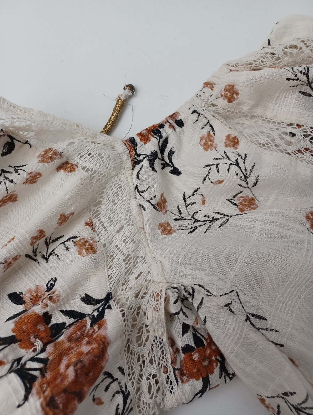 Free People All The Attitude Maxi Dress Size L Women Boho Cottagecore Floral - Picture 10 of 15